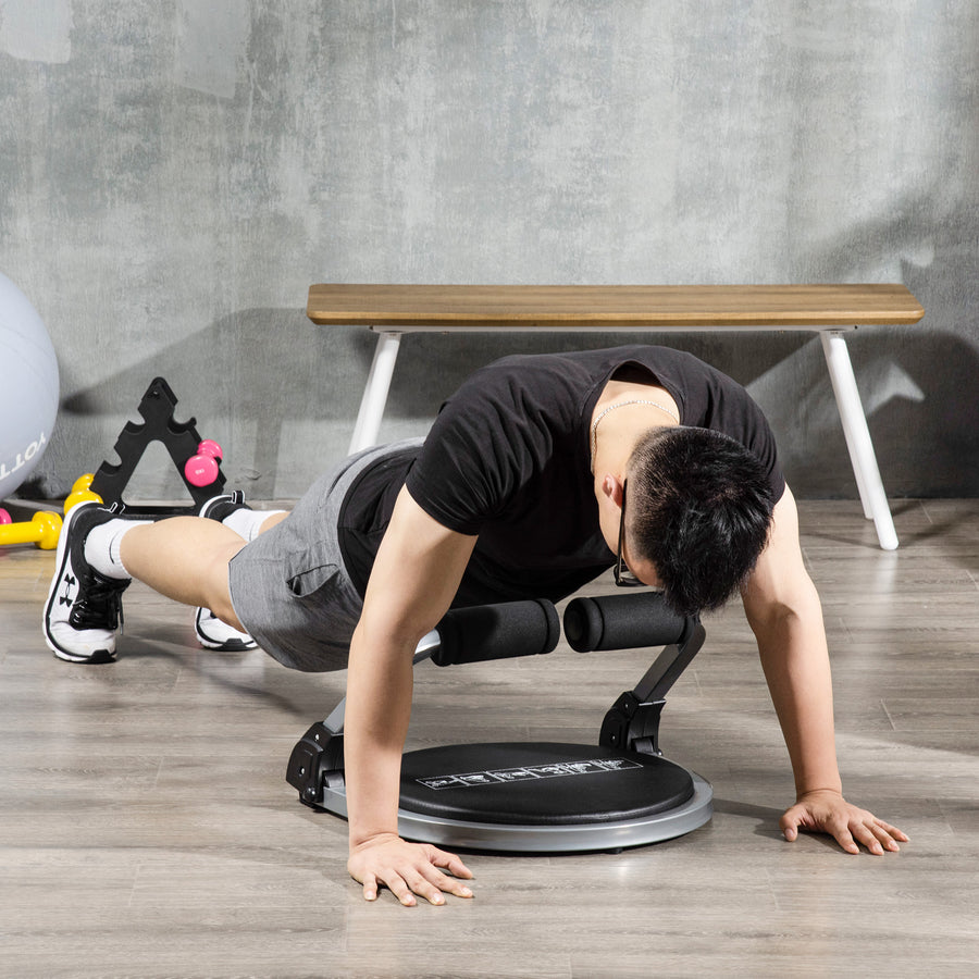 Abs Trainer, Ab Crunch Machine, Foldable Abdominal Trainer, Core Fitness & Whole Body Exercise Equipment for Home Gym