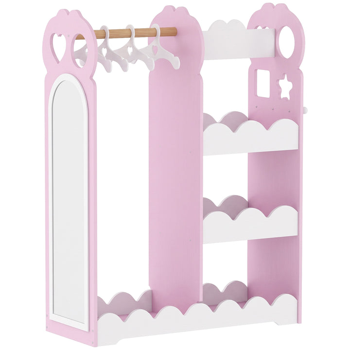 Kids Wardrobe, Children Dress Up Storage with Mirror, Clothes Rail