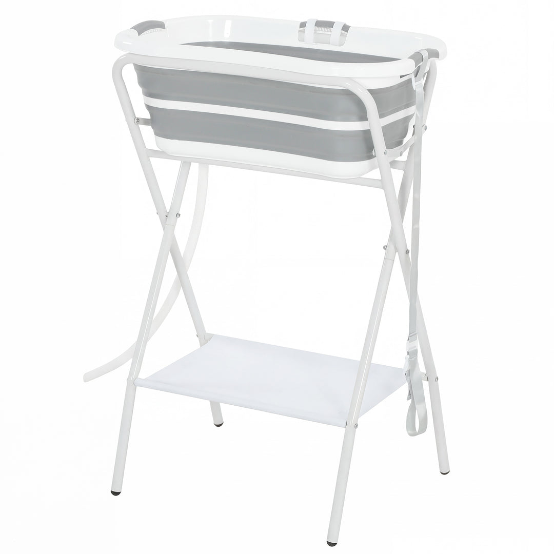 Dog Bath Tub, Portable Foldable Dog Bathtub with Stand, Drainage Hole,