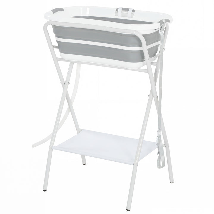 Dog Bath Tub, Portable Foldable Dog Bathtub with Stand, Drainage Hole,
