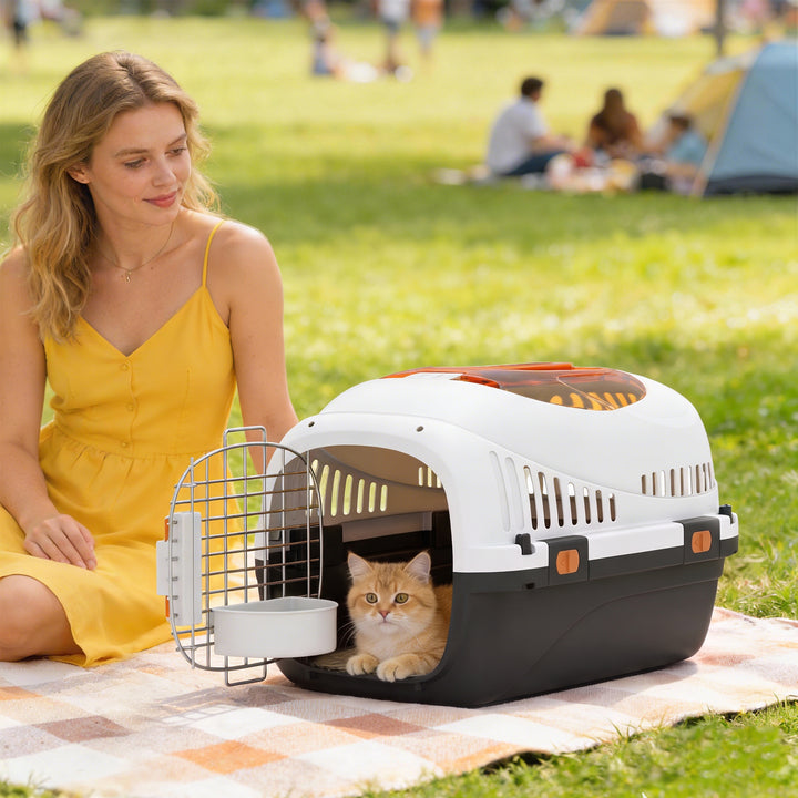 Plastic Pet Carrier Hard Shell Dog Cat Carrier Max 4 KG Steel Door Fee