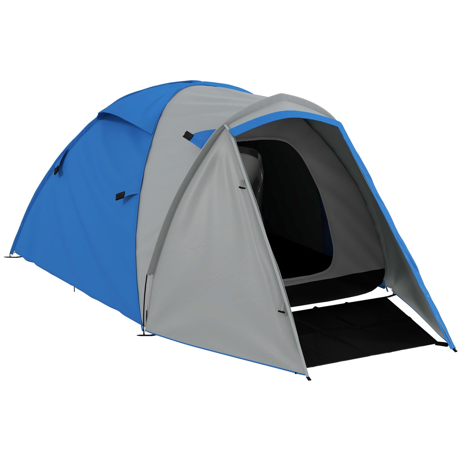 Two-Man Dome Tent, with Front Porch and Accessories - Blue/Grey