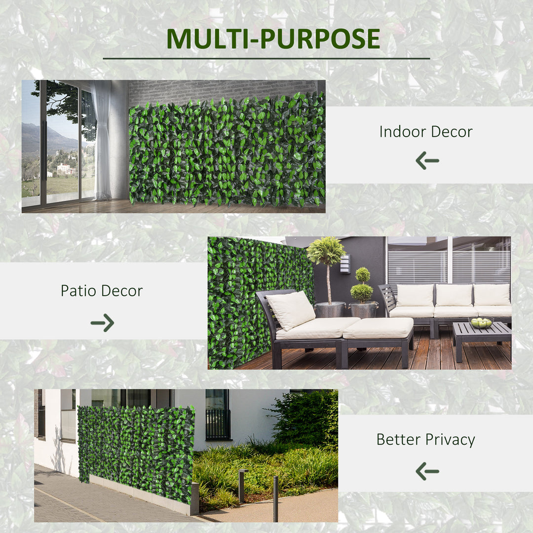 MCL Artificial Leaf Hedge Screen Privacy Fence Panel for Garden Outdoor Indoor Decor 3M x 1M Light Green and Dark Green
