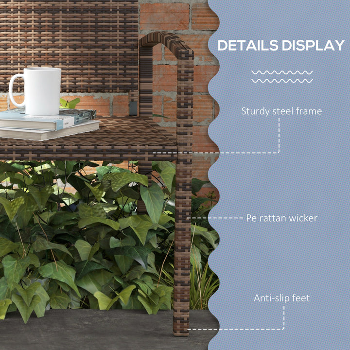 All Weather Wicker Garden Loveseat, 2 Seater Poly Rattan Garden Bench,