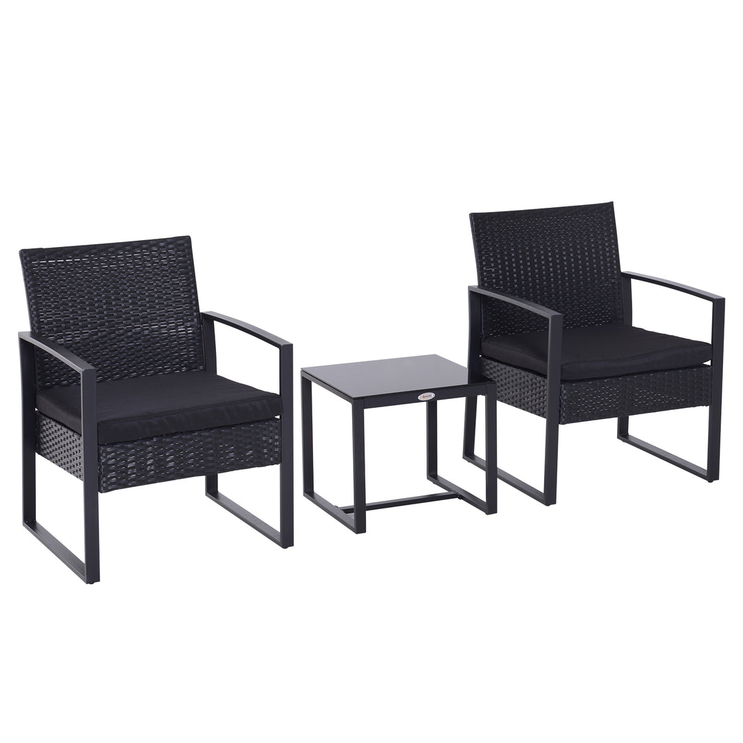 MCL 2 Seater Rattan Coffee Set-Black