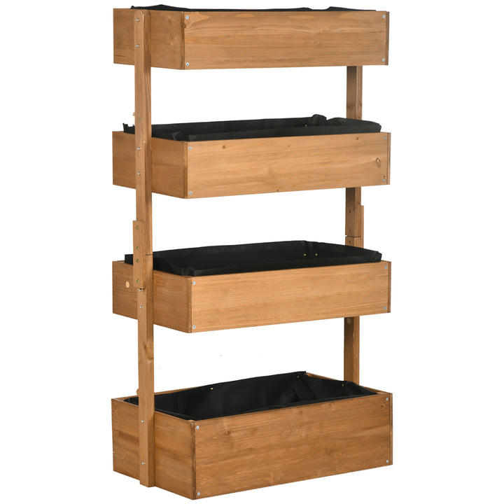 Four-Tier Basket Wooden Plant Stand - Orange