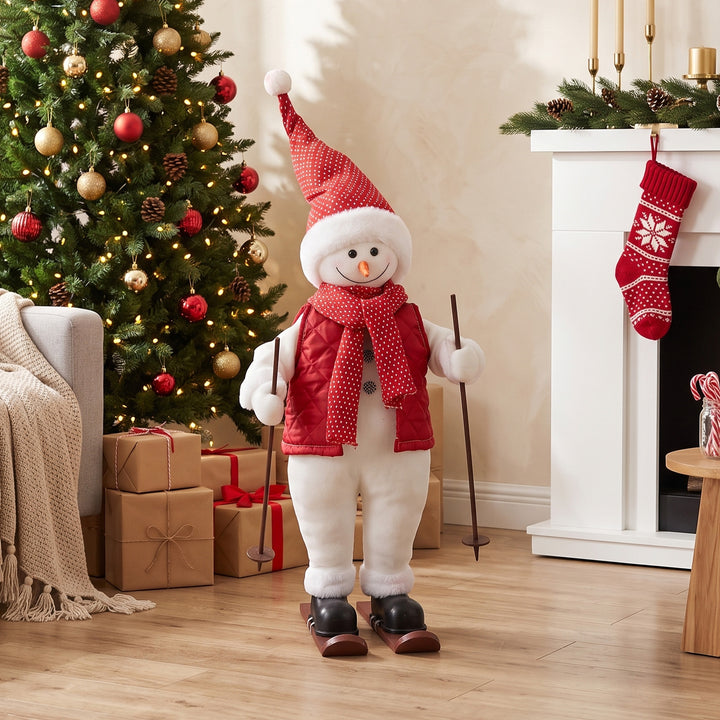 2ft Singing Skiing Santa Claus, Standing Christmas Animated Santa - view 2