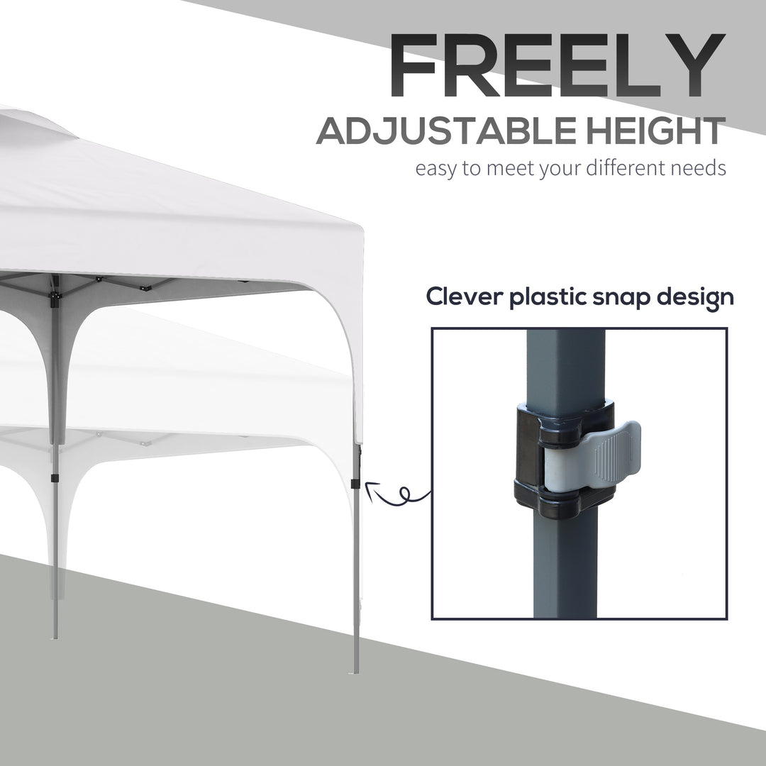 Outsunny 3 x 3 (M) Pop Up Gazebo, Foldable Canopy Tent with Carry Bag with Wheels and 4 Leg Weight Bags for Outdoor Garden Patio Party, White