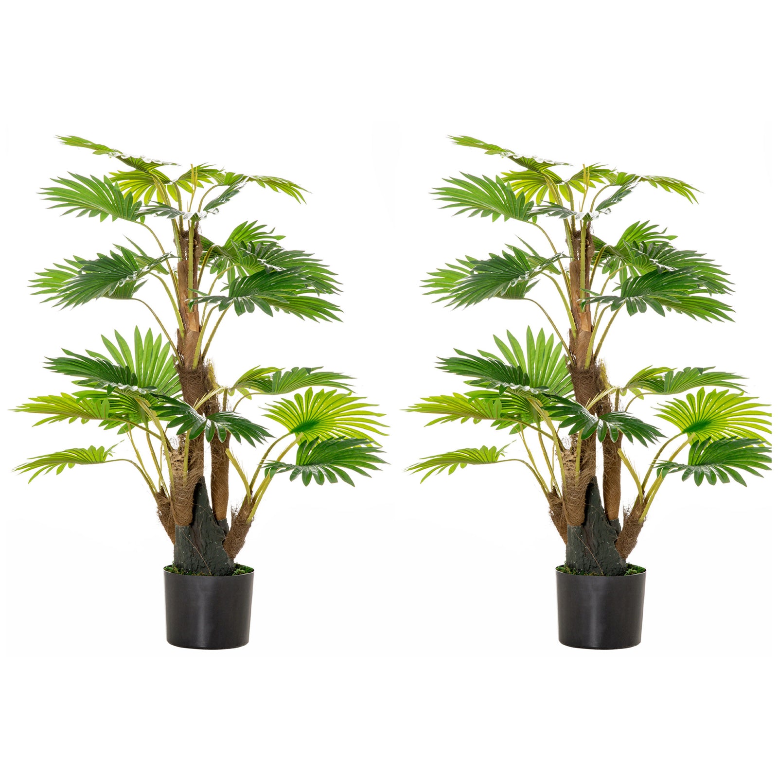 2 Pack Artificial Plant Palm Tree in Pot, Fake Plants for Home Indoor Outdoor Decor, 135cm, Green
