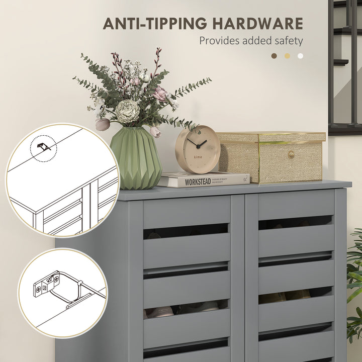 Narrow Shoe Cabinet for Entryway, 5-Tier Slim Shoe Storage Cabinet wit