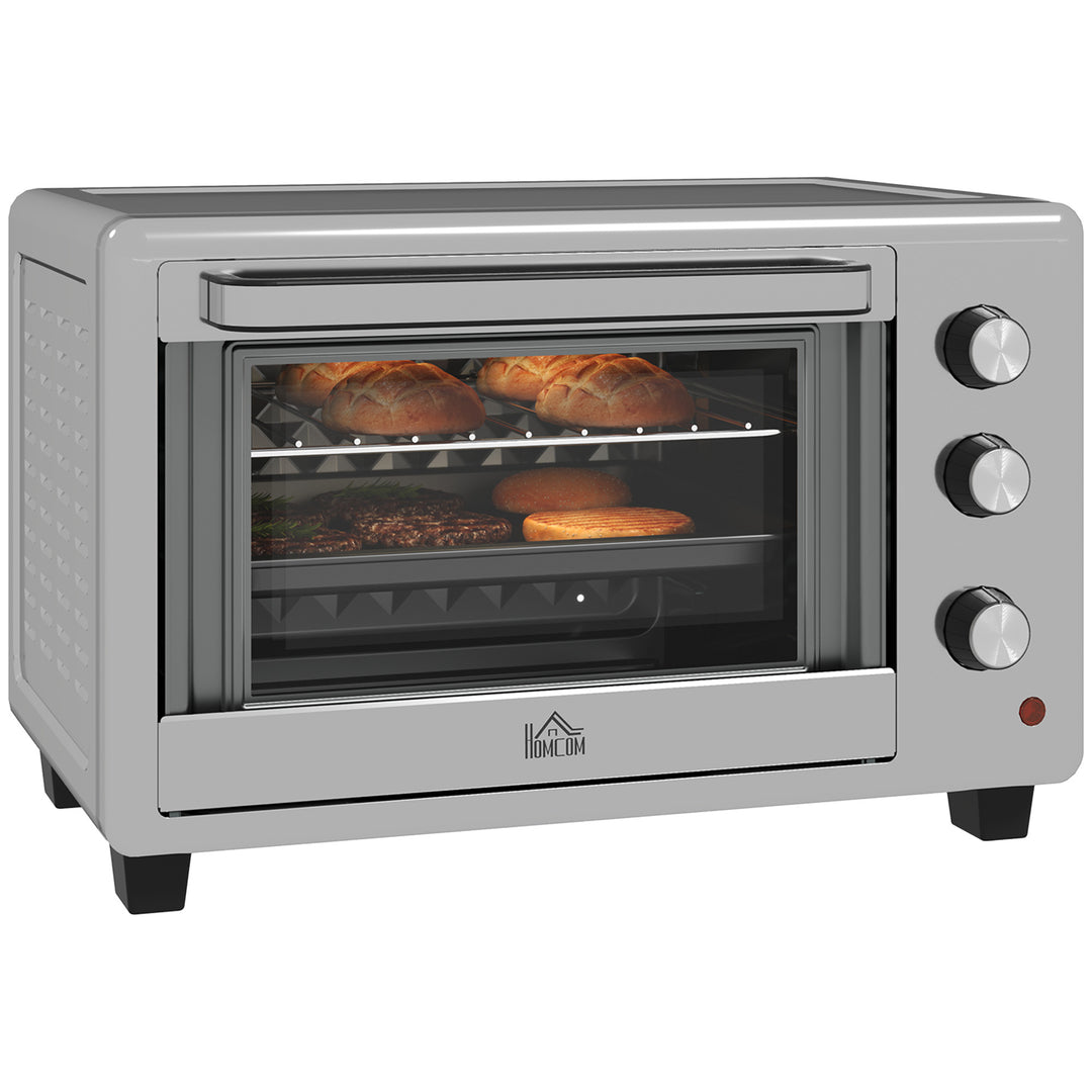 30L 60-230℃ Mini Electric Oven, with Accessories - Silver Tone