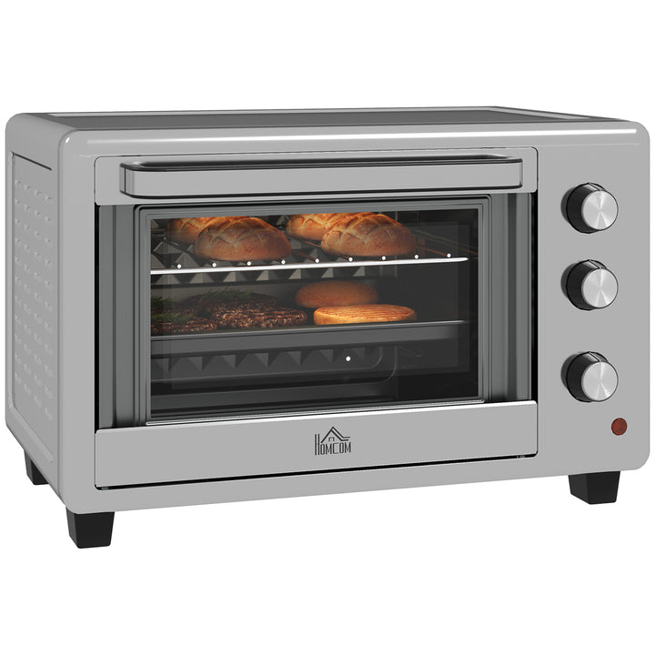 30L 60-230℃ Mini Electric Oven, with Accessories - Silver Tone