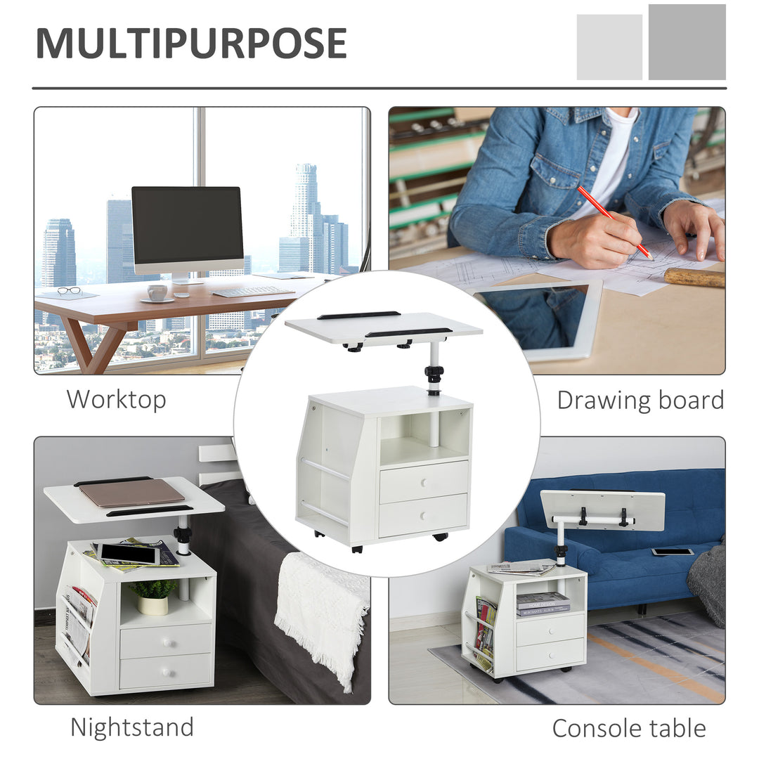 MCL Functional Swivel Bedside Table End Table Side Table for Living Room Nightstand for Bedroom