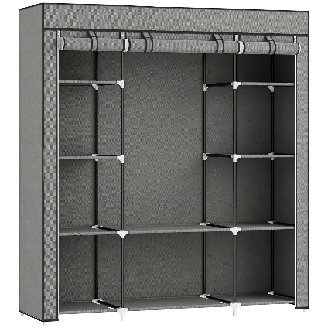 Clothes Storage Organiser with Hanging Rail, Shelves, Portable Wardrob