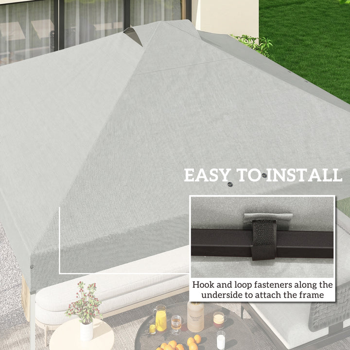 Gazebo Roof Replacement UV50+ Waterproof Pop Up Canopy Cover with 8 Dr