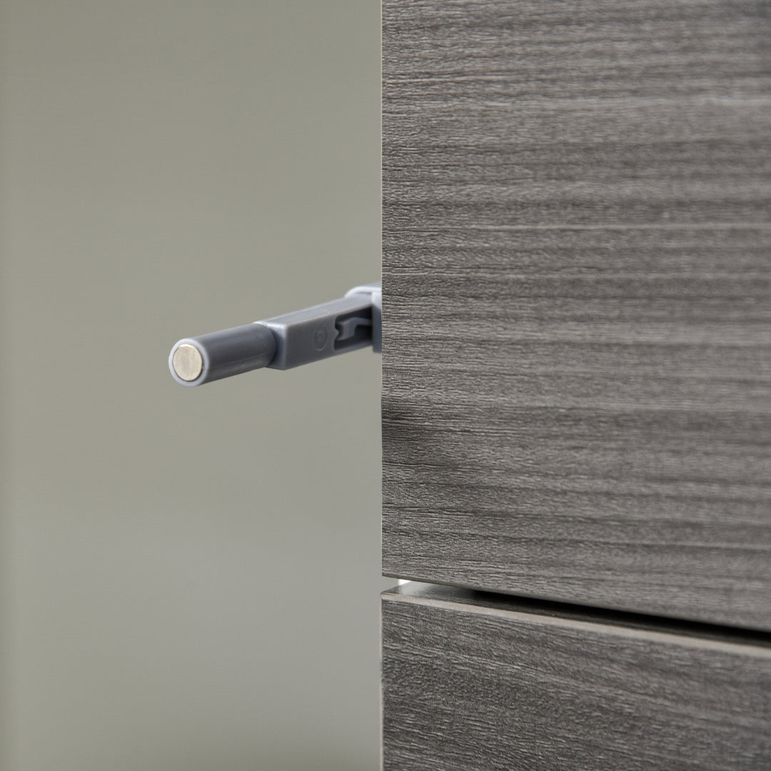 MCL High Gloss Frame Sideboard, Side Cabinet, Push-Open Design with 2 Drawer for Living Room, Bedroom, Grey