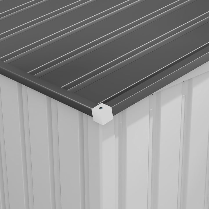 7 x 5ft Galvanised Metal Shed, with Sliding Door - White