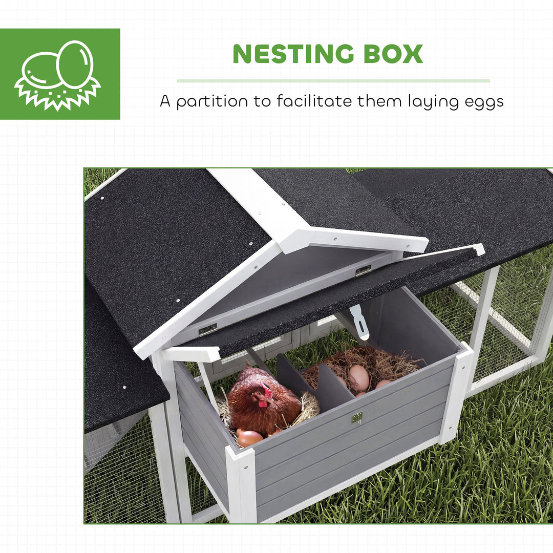 Large Chicken Coop, Wooden Outdoor Chicken Cage Poultry Hen House with