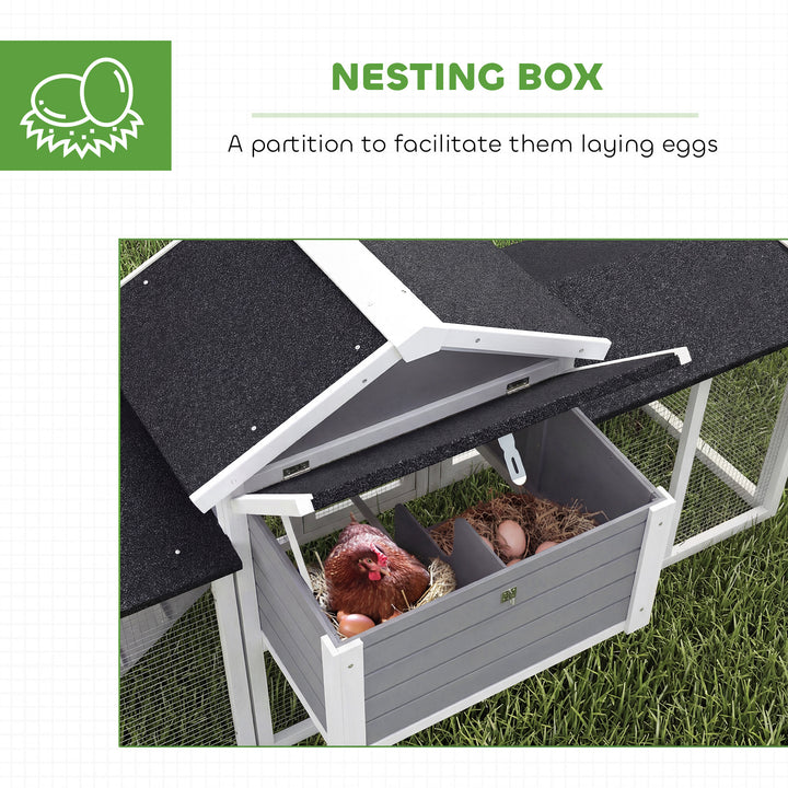 Large Chicken Coop, Wooden Outdoor Chicken Cage Poultry Hen House with