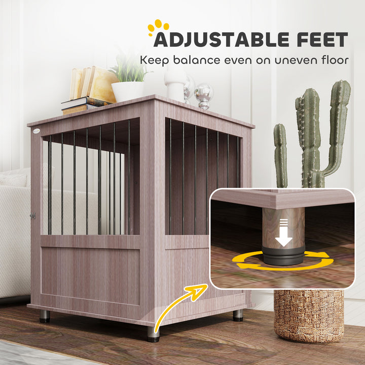 Dog Crate Table for Medium and Large Dogs with Magnetic Door for Indoor Use, 60 x 55 x 70 cm, Purple
