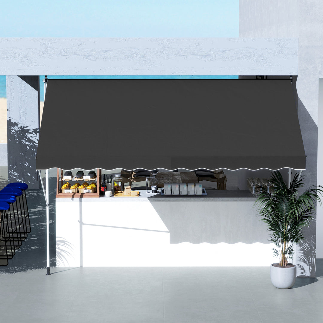 3x1.5m Adjustable Outdoor Aluminium Frame Awning Black