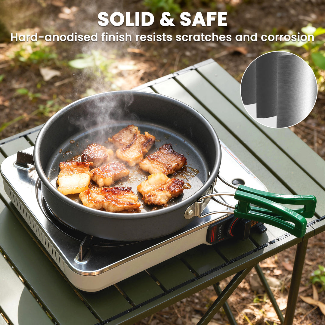 Camping Cookware Set, 8-Piece Ultralight Camping Cooking Kit with Anti