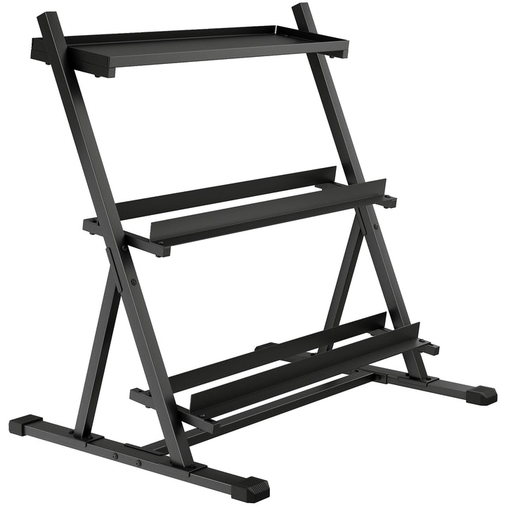 3-Tier Adjustable Dumbbell Rack, Heavy-Duty Weight Rack for Dumbbells,
