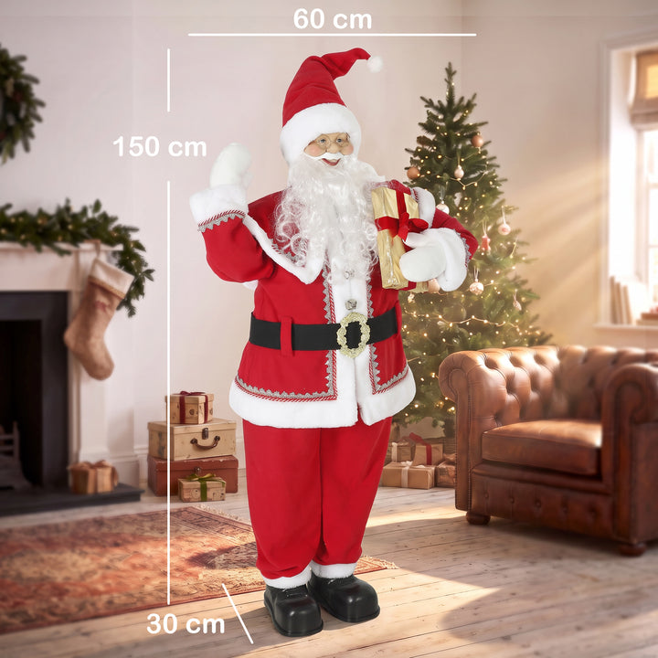 5ft Life Size Singing Santa Claus, Animated Santa with Rotating Head - view 3