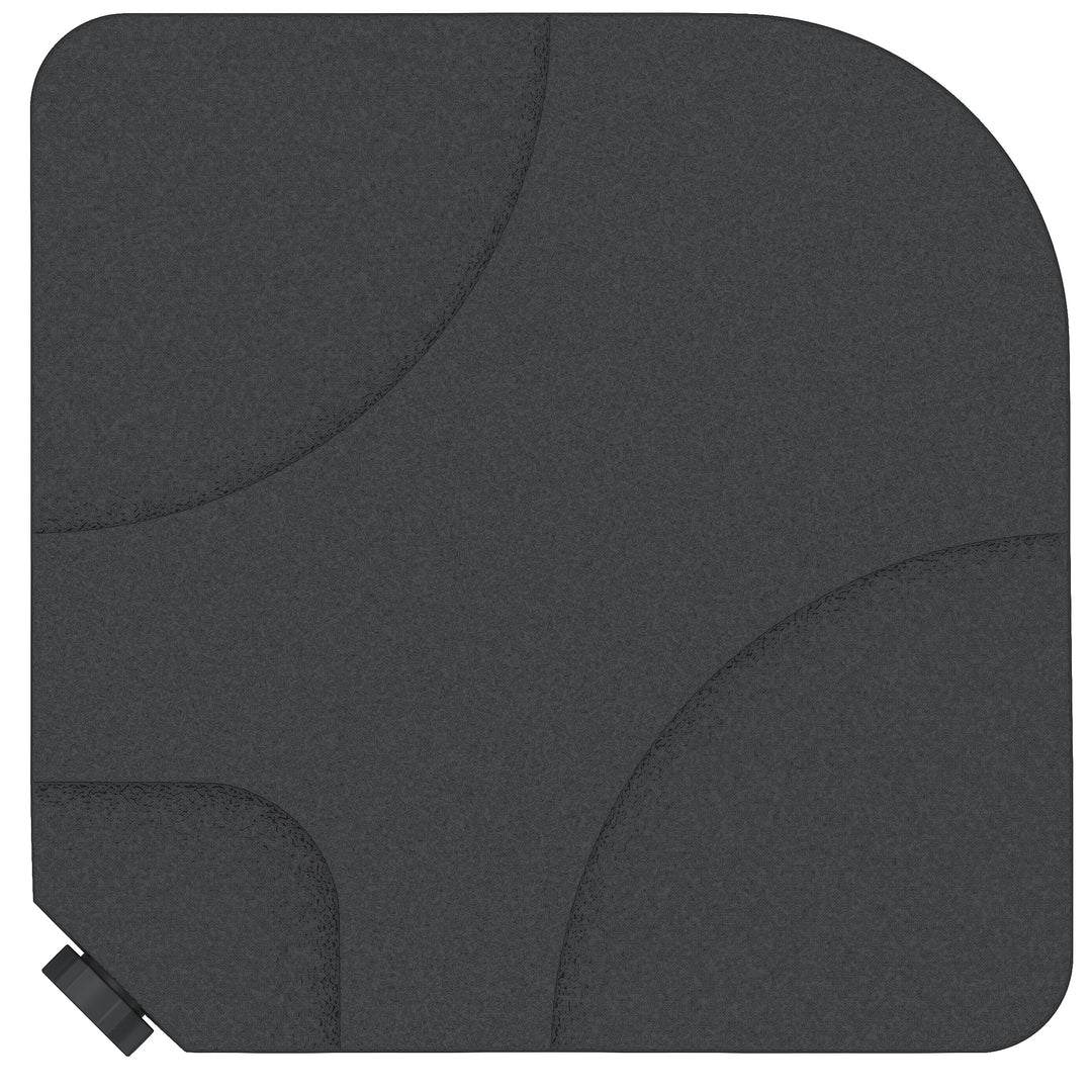 MCL 4 Pieces Parasol Base Stand Weights for Banana Hanging Cantilever Umbrella, Water and Sand Filled, Up to 72kg, Black