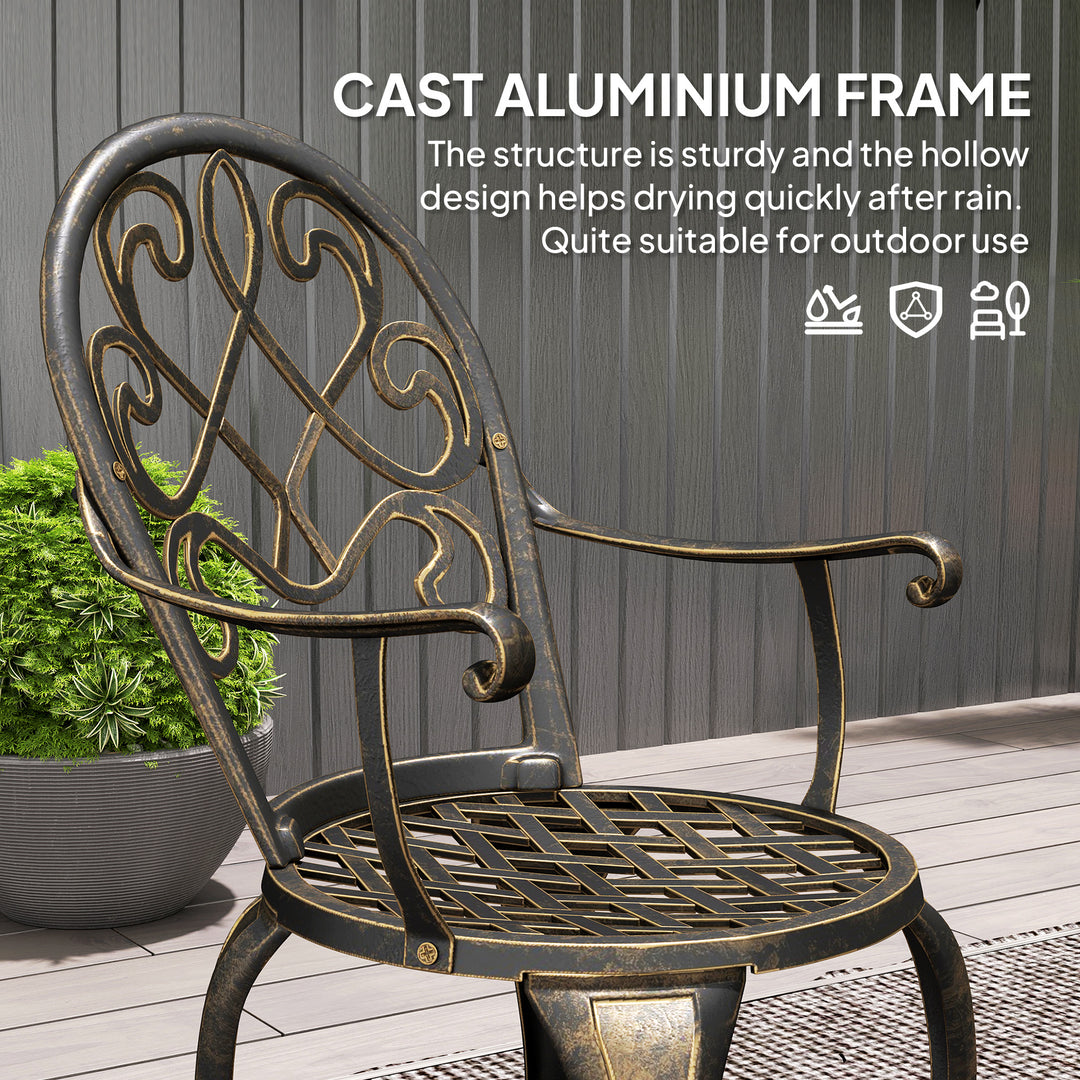Three-Piece Elegant Aluminium Garden Set - Bronze Tone