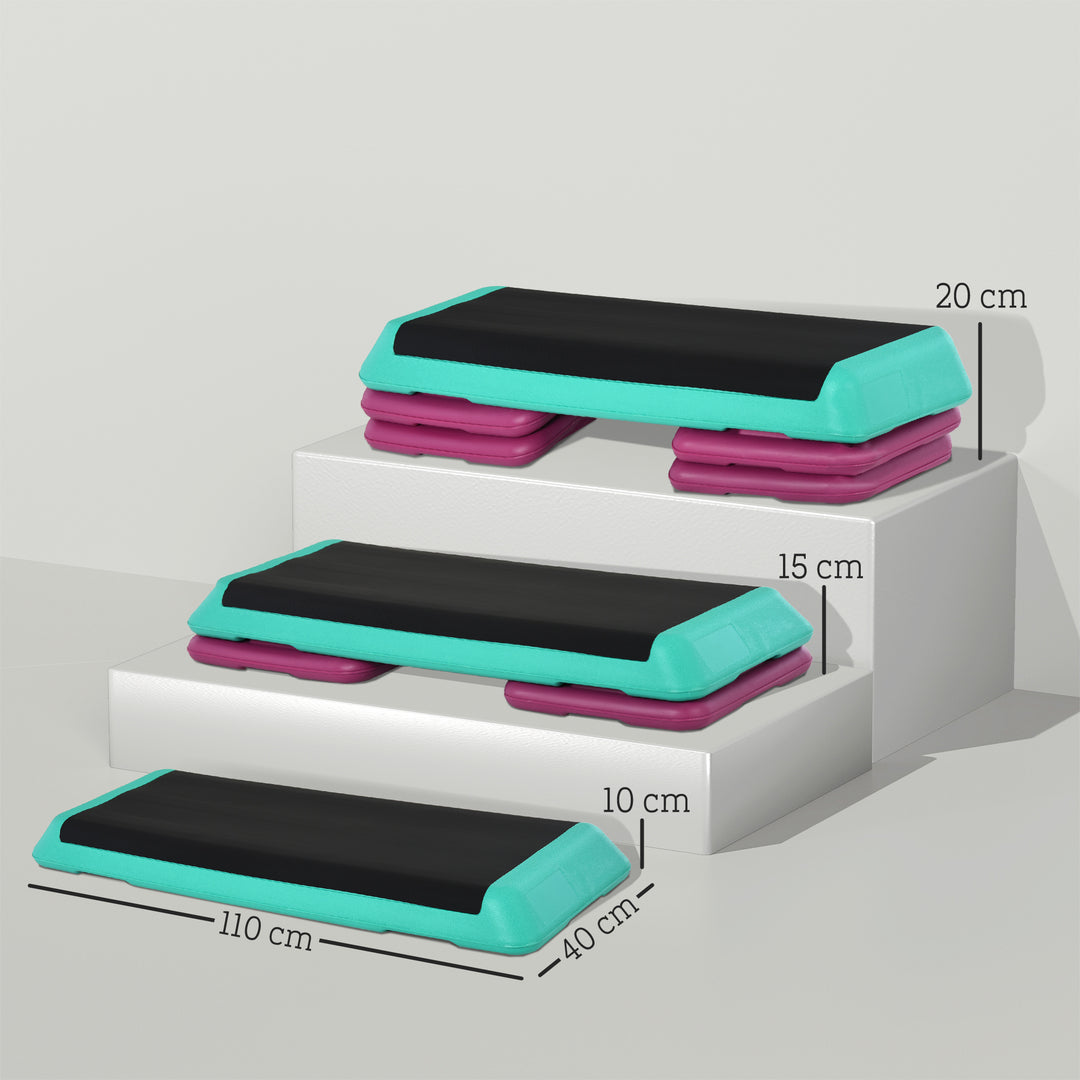 MCL 3-Level Aerobic Step 10/15/20cm Steppers for Exercise Workout w/ Non-Slip Top Compact Stepper Home Office Indoor Outdoor Fitness Equipment