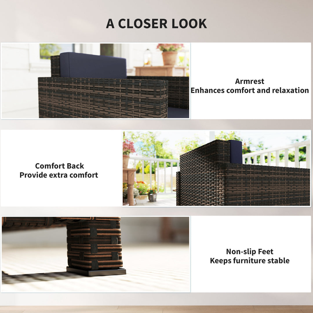 PE Rattan Garden Armchair with Cushion