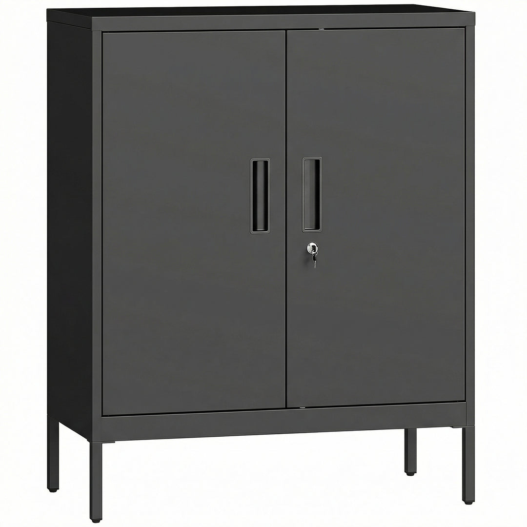 Metal Storage Cabinet with Lock and Adjustable Shelves