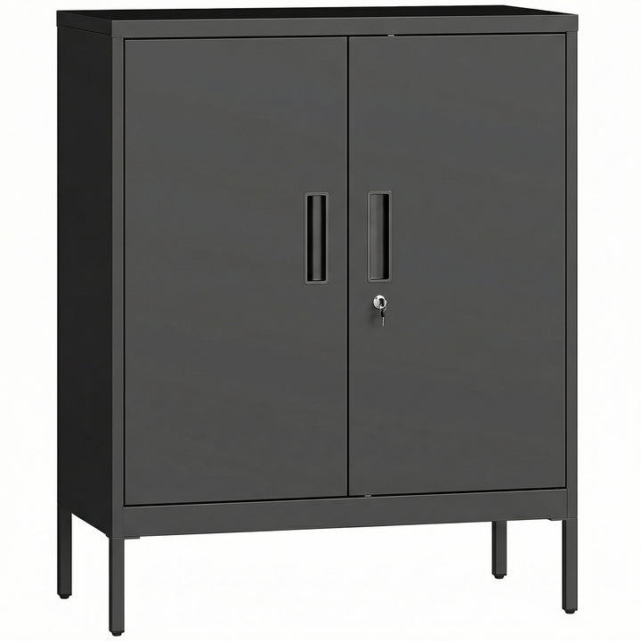 Metal Storage Cabinet with Lock and Adjustable Shelves
