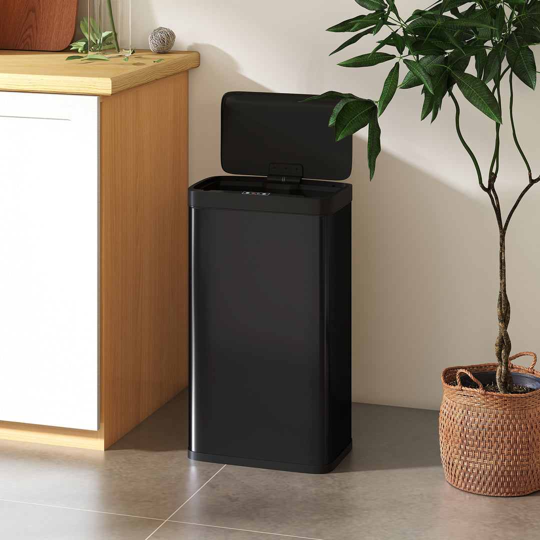 45L Stainless Steel Sensor Bin - Silver Tone