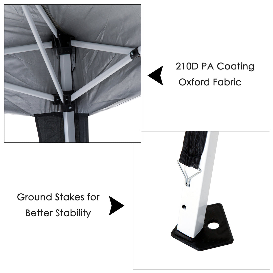 3 M x 3 M Base/ 2.5 M x 2.5 M Top Pop Up Gazebo with Carry Bag, Height Adjustable Slant Leg Party Tent Instant Event Shelter for Garden, Patio, Black