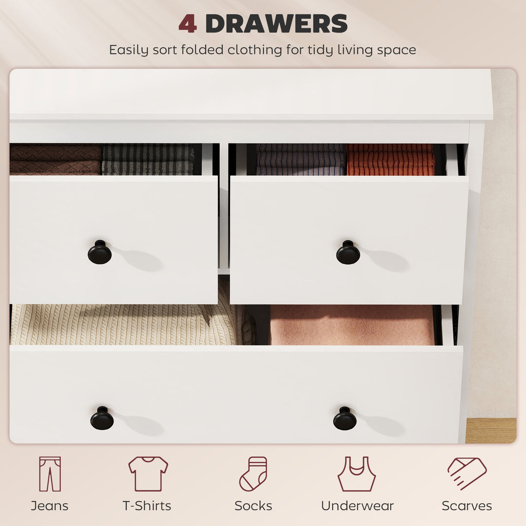 Modern Chest of Drawers, 4 Drawer Dresser Clothes Storage Organiser fo