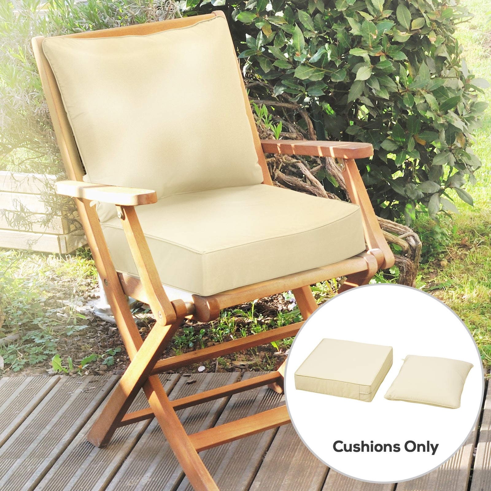 Outdoor Seat and Back Cushion Set Patio Deep Seating Chair Replacement Cushion