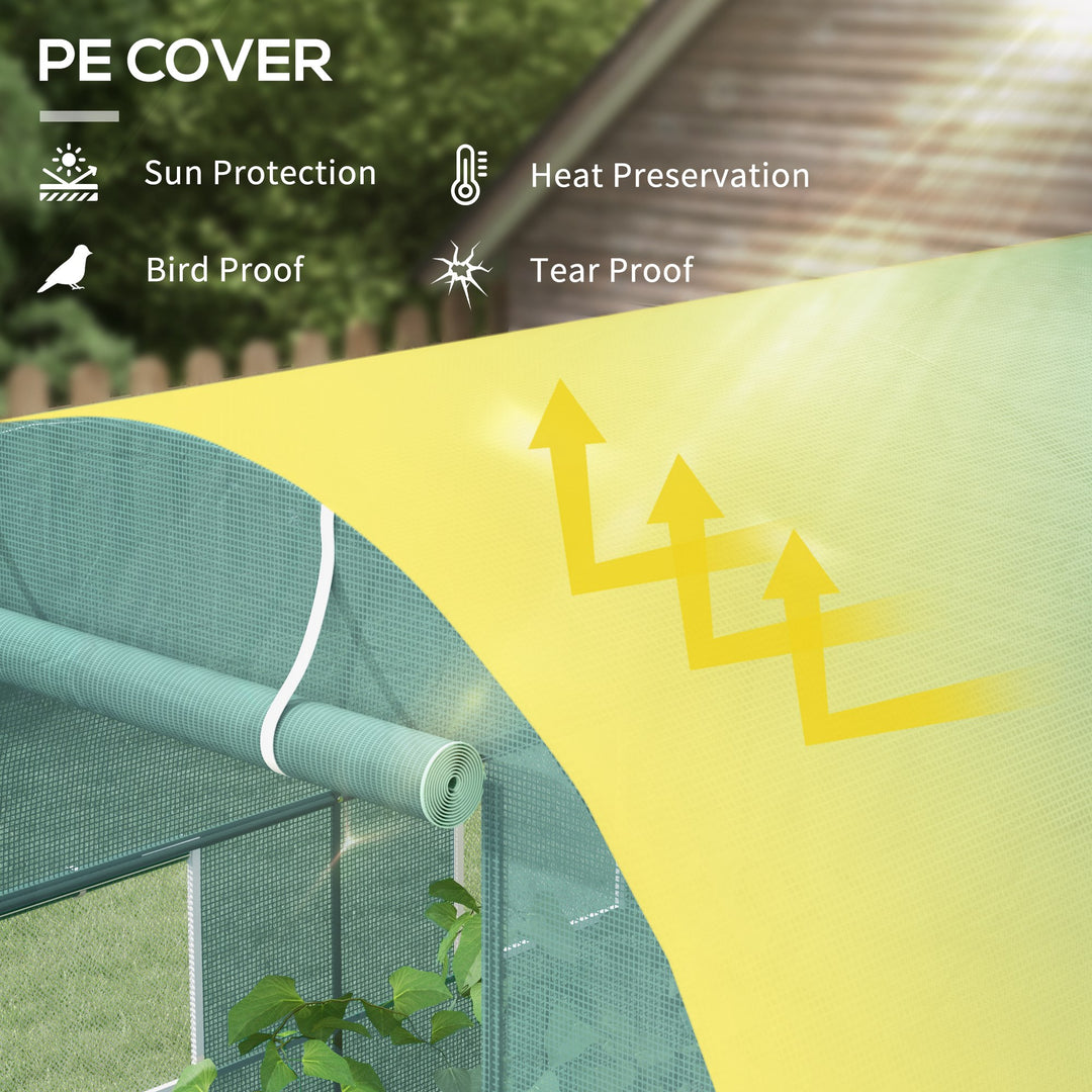 245 x 200cm Polytunnel Greenhouse - Green