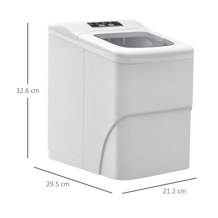 12kg Countertop Ice Cube Machine, with Scoop - White