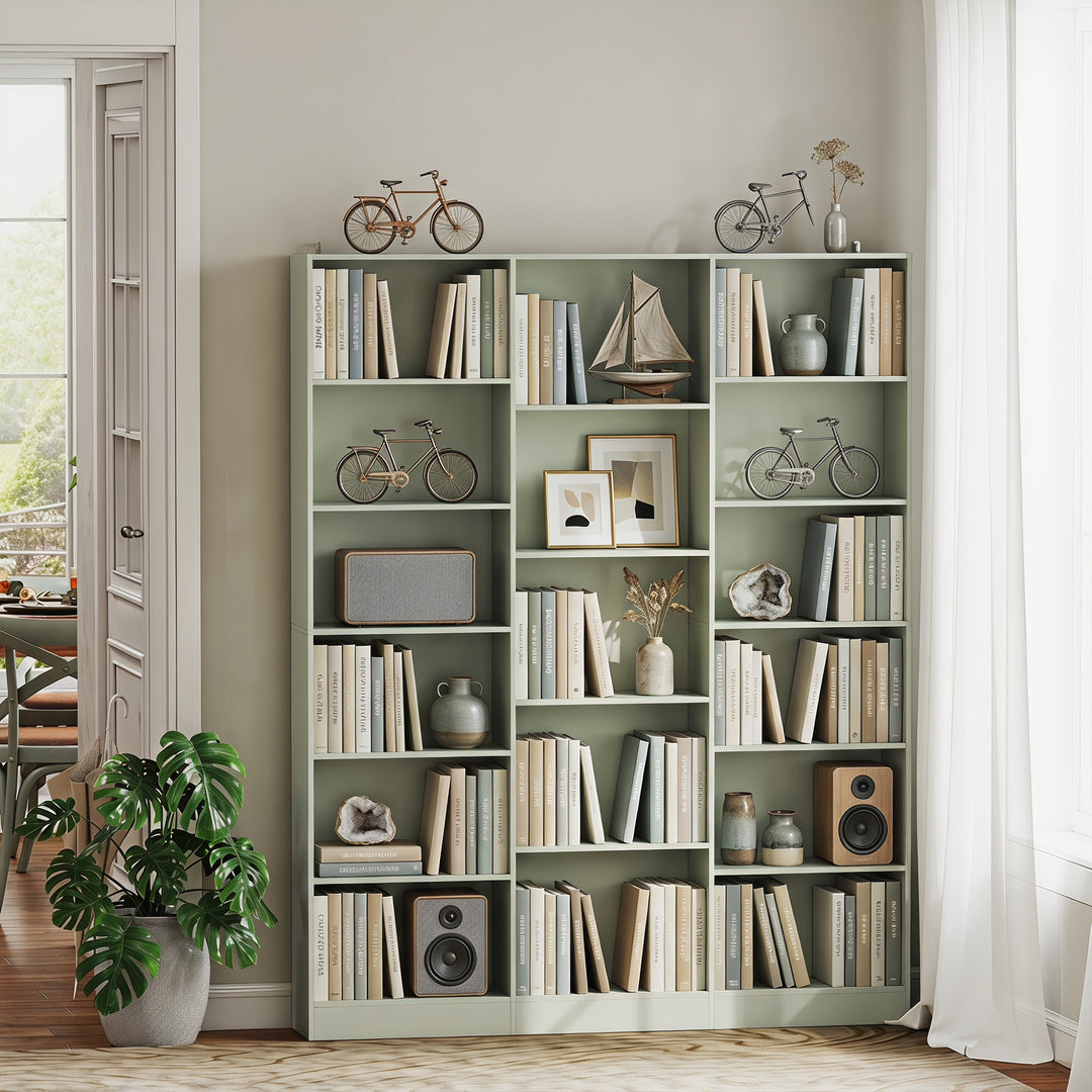 Bookcase with Open Storage, 6-Tier Bookshelf with Anti-Tipping Hardwar