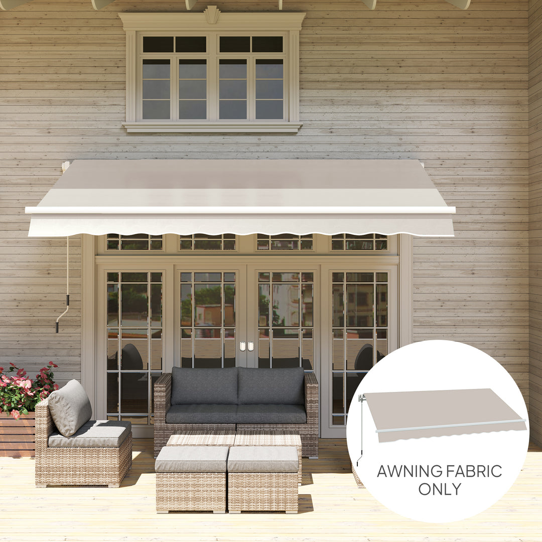 Awning Replacement Canopy, Water Resistant UPF 50+ Sun Shade Cover for 3 x 2.5 m Garden Awning (Fabric Only), Cream White