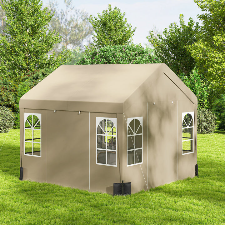 3 x 3 m Party Tent, Outdoor Canopy Tent Shelter with Removable Sidewal