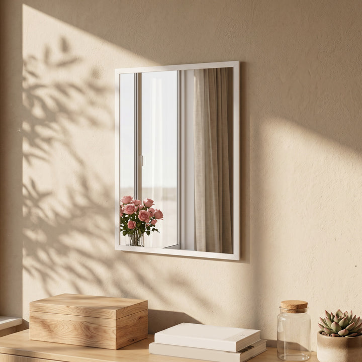 Wall-Mounted Bathroom Mirror, 70 x 50 cm Wall Mirror for Living Room, 