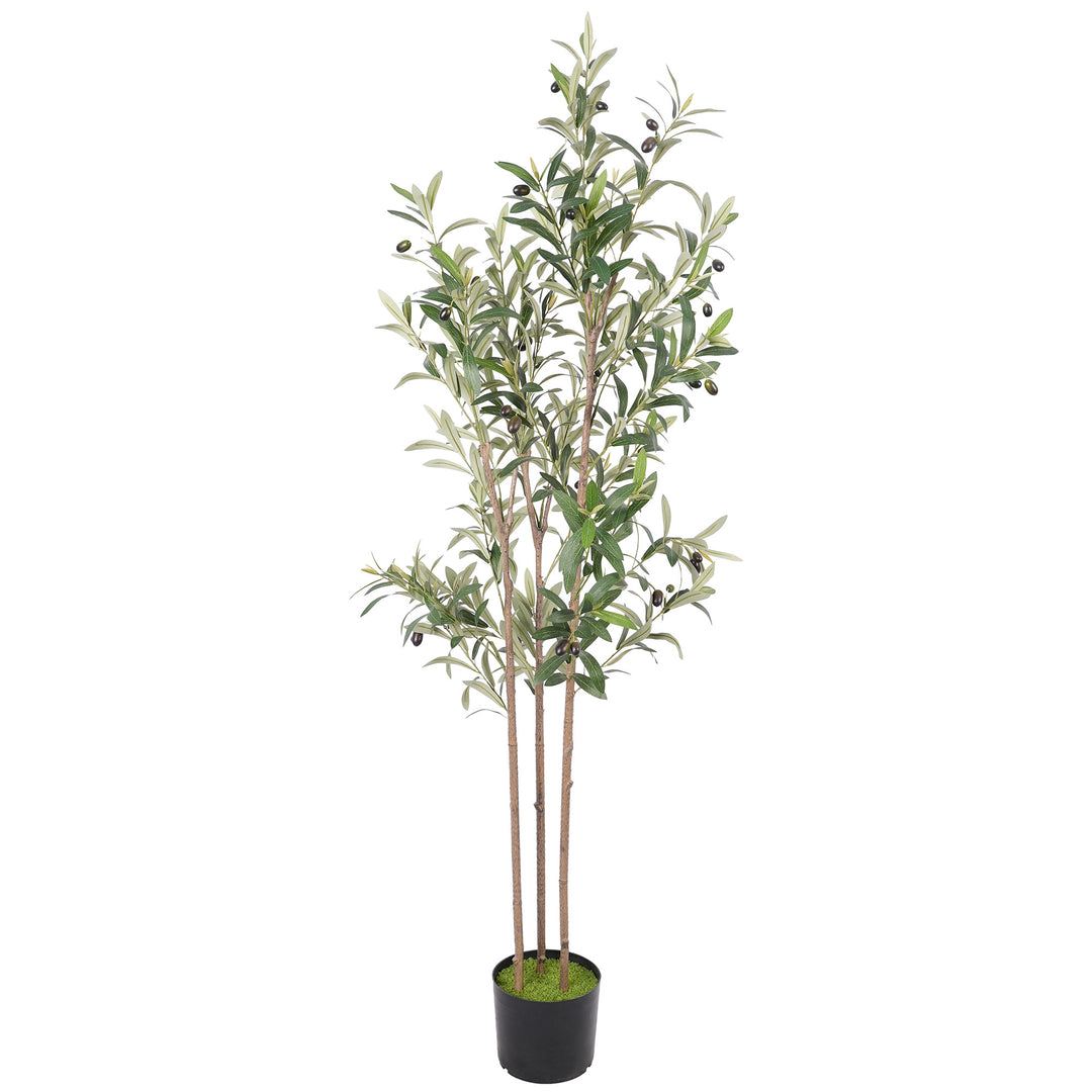 Decorative Artificial Plant, 148 cm Silk Olive Tree with 553 Leaves in