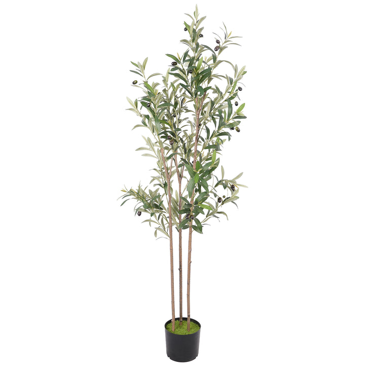 Decorative Artificial Plant, 148 cm Silk Olive Tree with 553 Leaves in