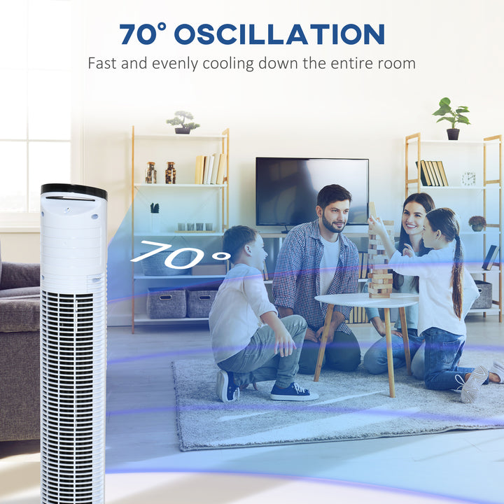 31" Freestanding Tower Fan, 3 Speed 3 Mode, 7.5H Timer, Oscillating, LED Panel, Remote Control, 31 Inch Standing Fan, White