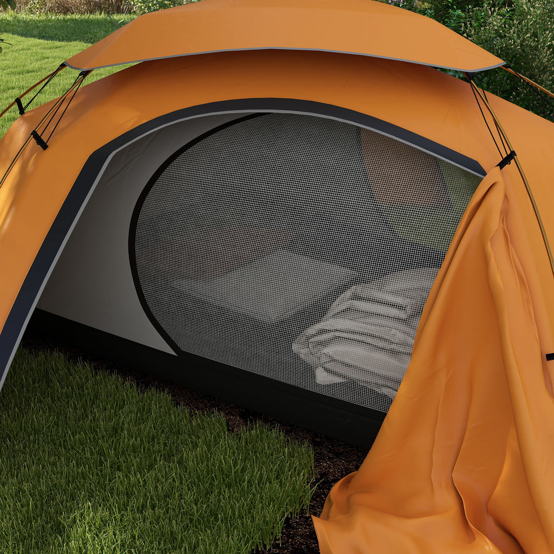 Outsunny Dome Camping Tent with Aluminium Frame, 2000mm Waterproof, Removable Rainfly, for 1