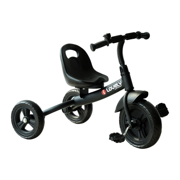 HOMCOM Ride On Tricycle 3 Wheels Plastic Pedal Trike for Kids over 18 Months , Black | Aosom UK