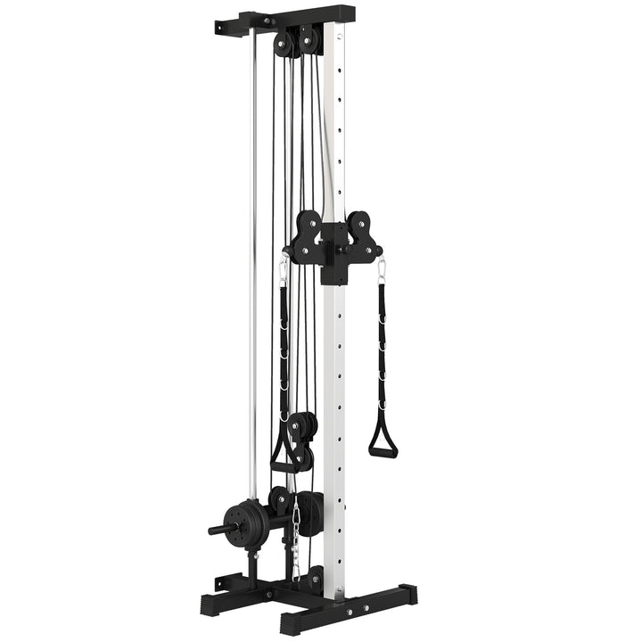 MCL Wall Mount Cable Machine, 15 Positions Adjustable Cable Crossover Machine Dual Pulley System for Home Gym